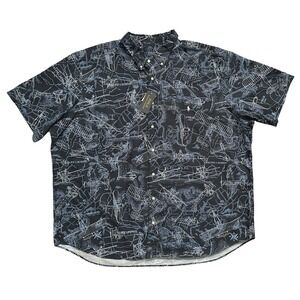 Polo Ralph Lauren 4XB Big & Tall Airplane Print Short Sleeve Button Down Shirt